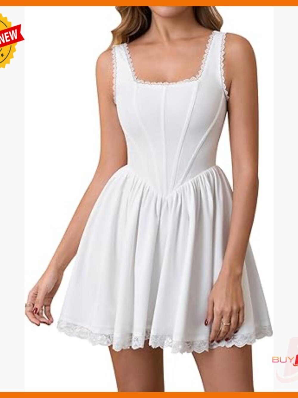 Floral Mini Corset Dress Square Neck Lace Up Sundress Women's Summer